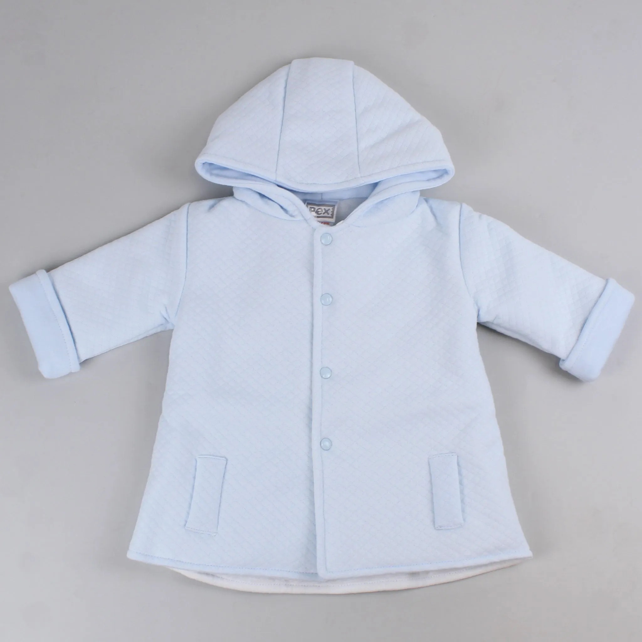 Baby Boys Blue Quilted Winter Coat - Pex