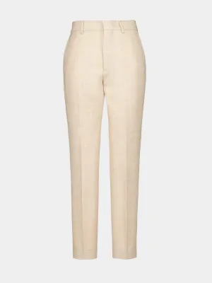 Beige Cigarette Trousers