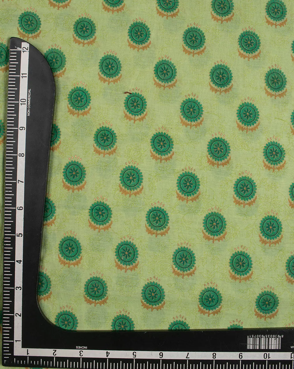 Booti Foil Hand Block Chanderi Fabric