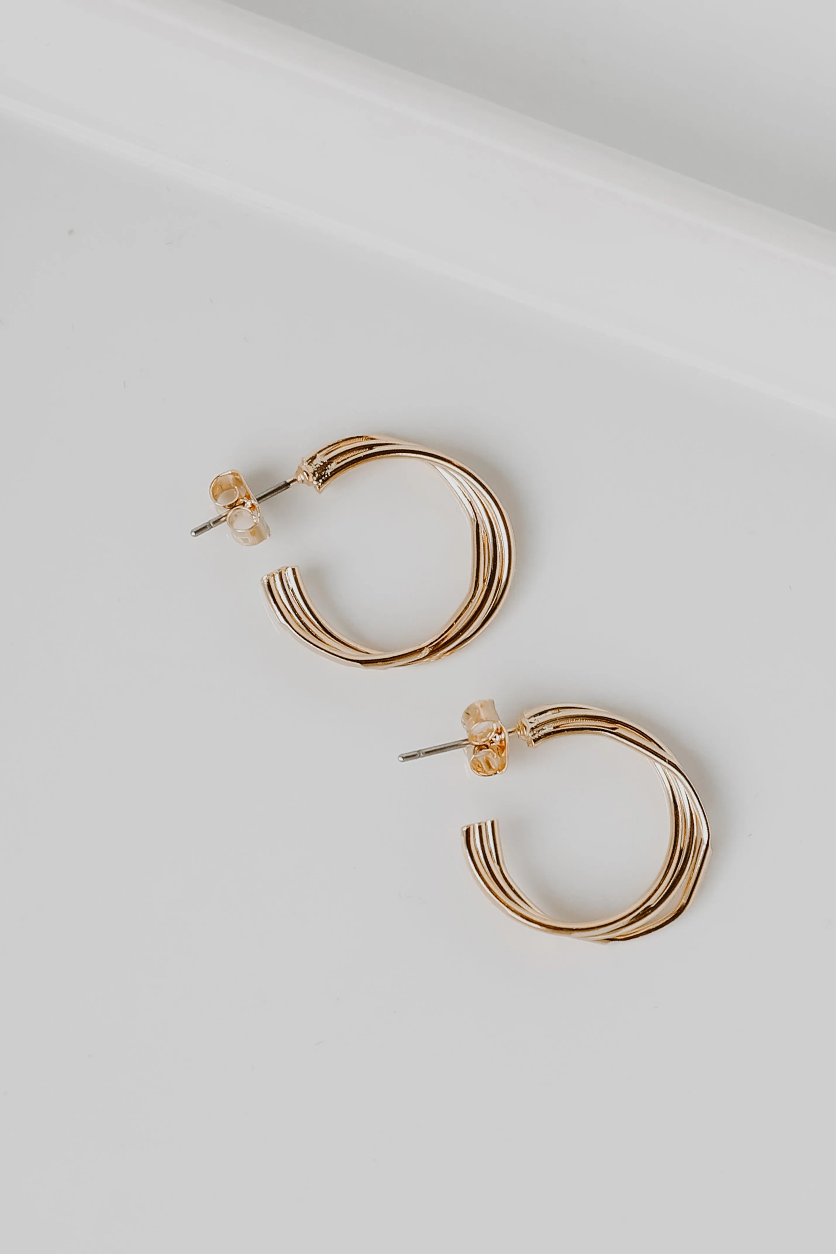 Brooklyn Gold Twisted Hoop Earrings