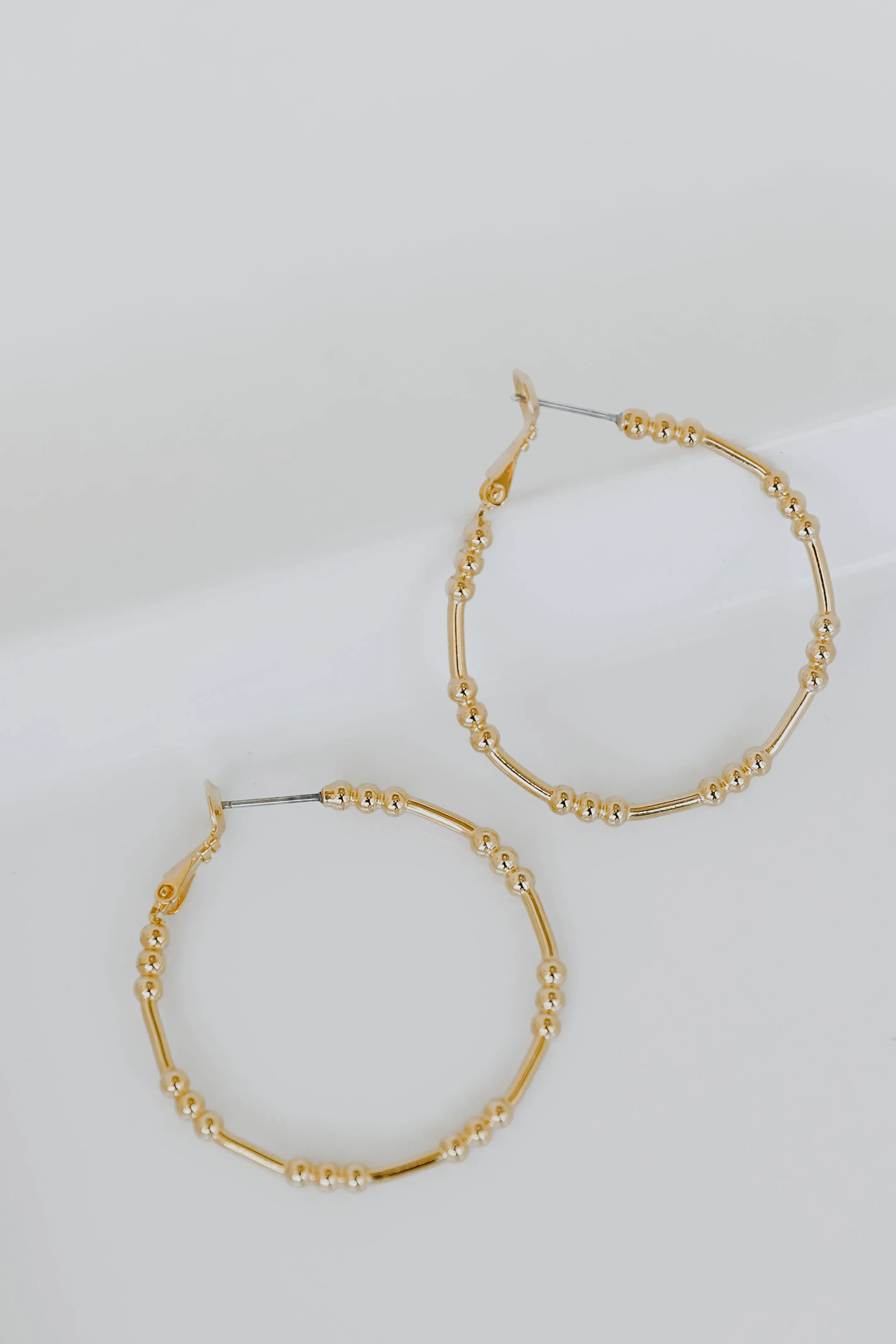 Charlie Gold Ball Hoop Earrings