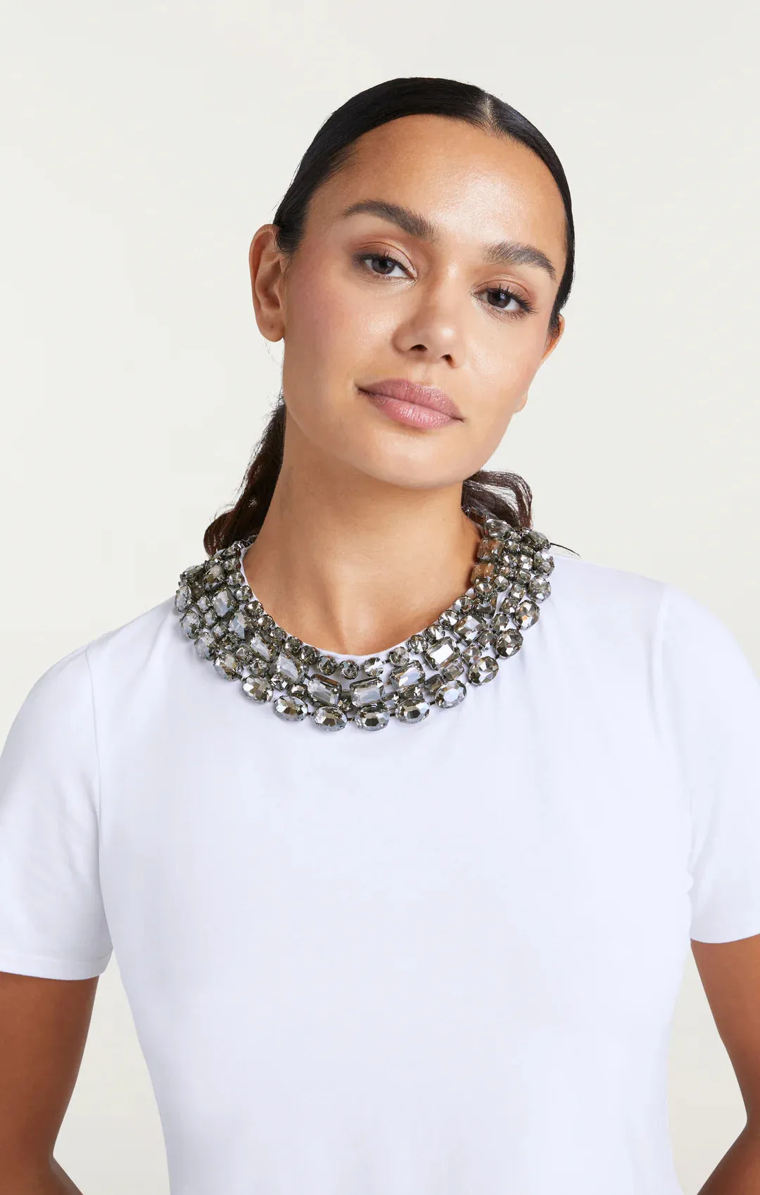 Chunky Necklace Shrunken Tee