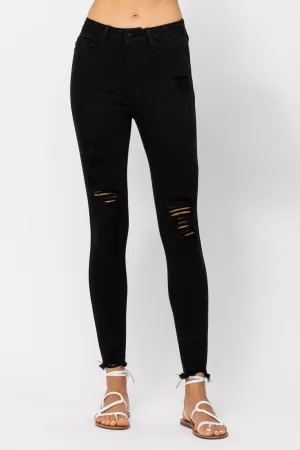 CURVY JUDY BLUE JET BLACK SKINNY