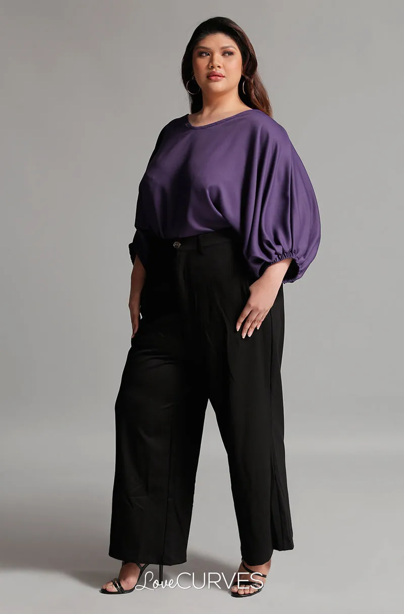 Elastic Cuff Top - Ultraviolet