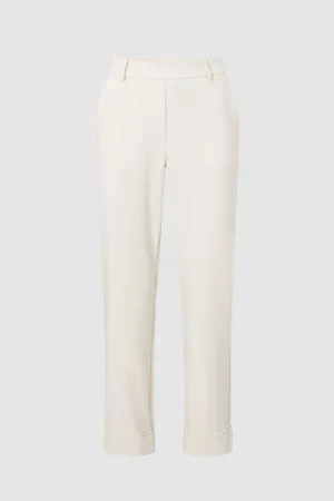 Elastic Waist Trouser in Chalk White