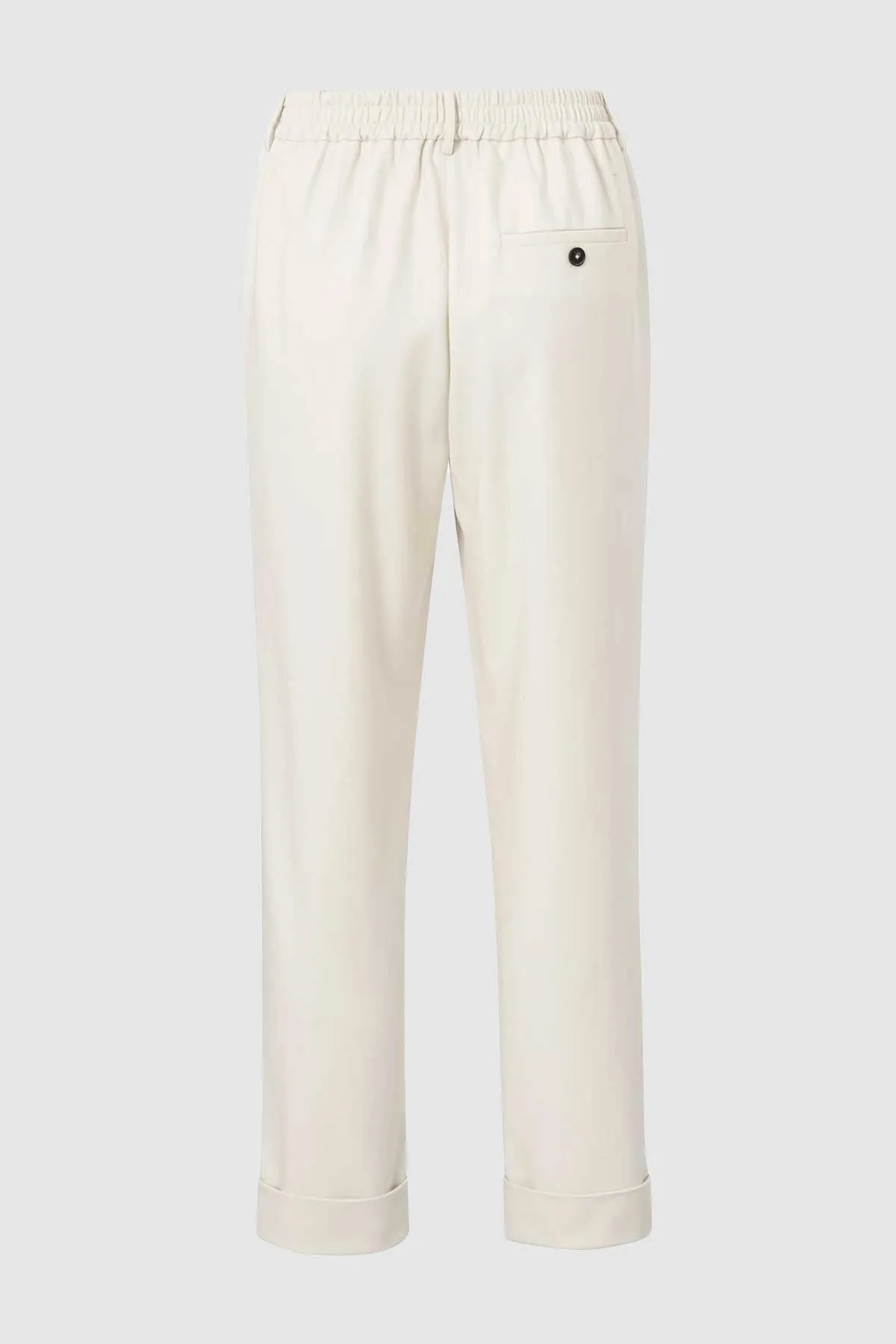 Elastic Waist Trouser in Chalk White