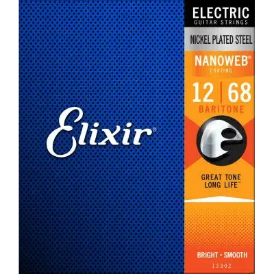 Electric Guitar Baritone Strings Set 12/68 Ctd Nanoweb