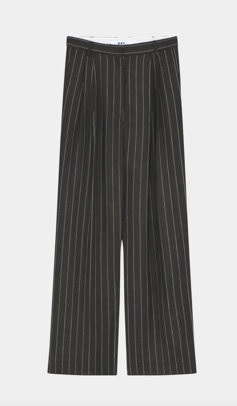 Enzo Casual Chocolate Linen Stripe Trousers