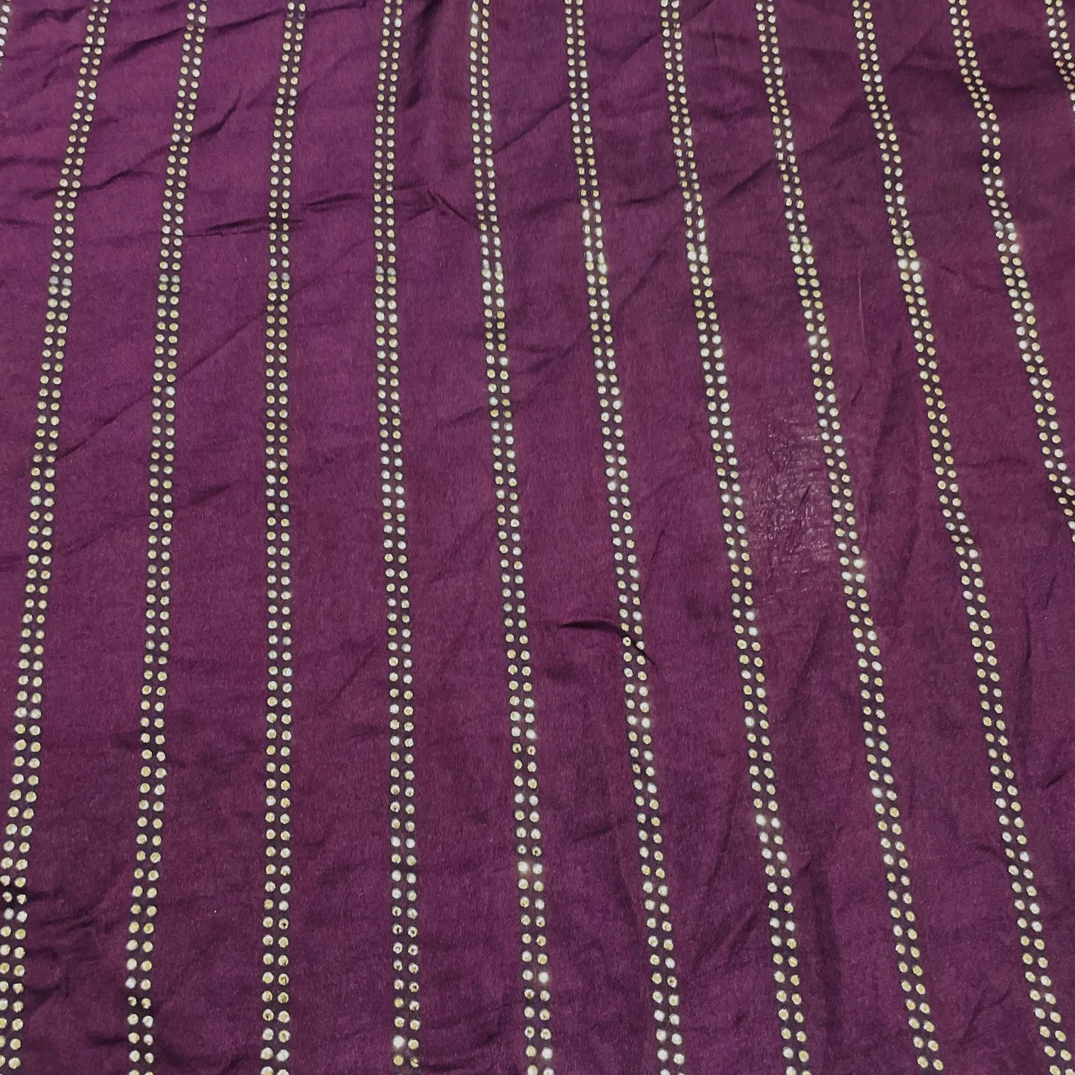 Exclusive Purple Stripe Mukaish Work Silk Fabric