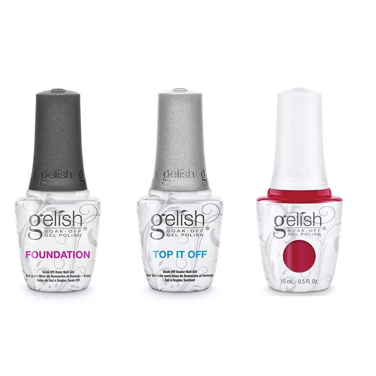 Gelish Combo - Base, Top & Hot Rod Red