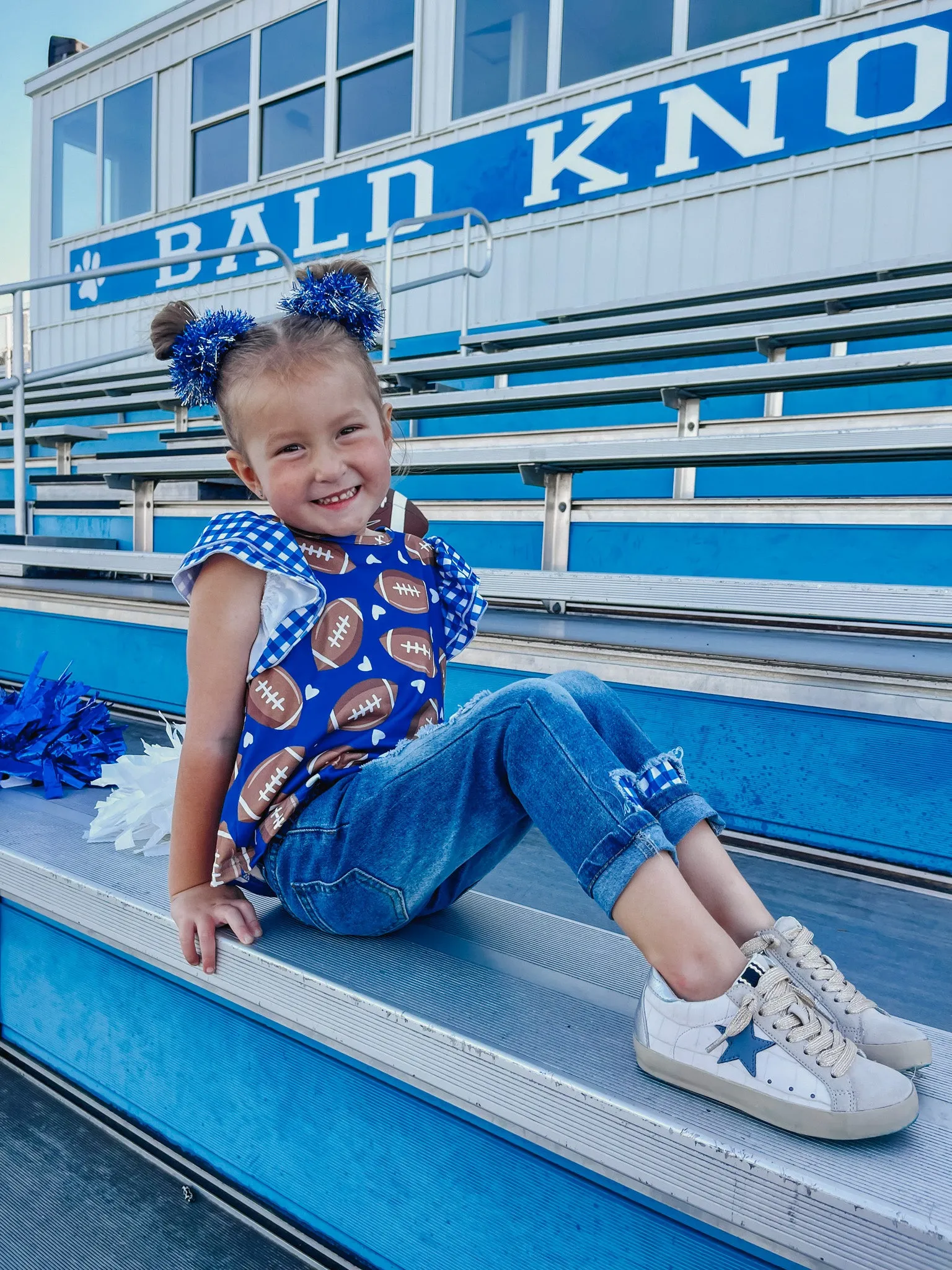 Girls Gingham Football Pant Set - 2 Colors