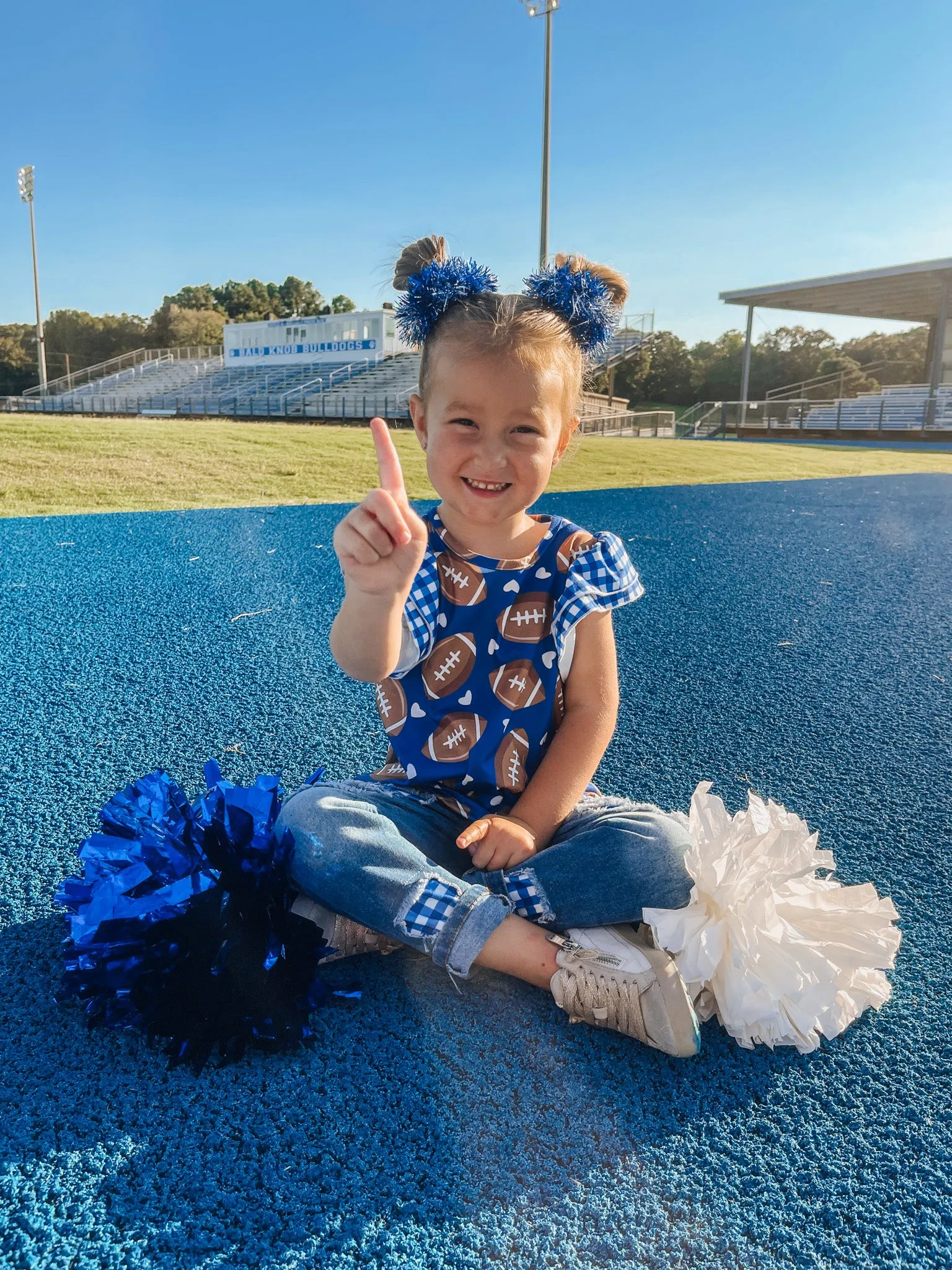 Girls Gingham Football Pant Set - 2 Colors