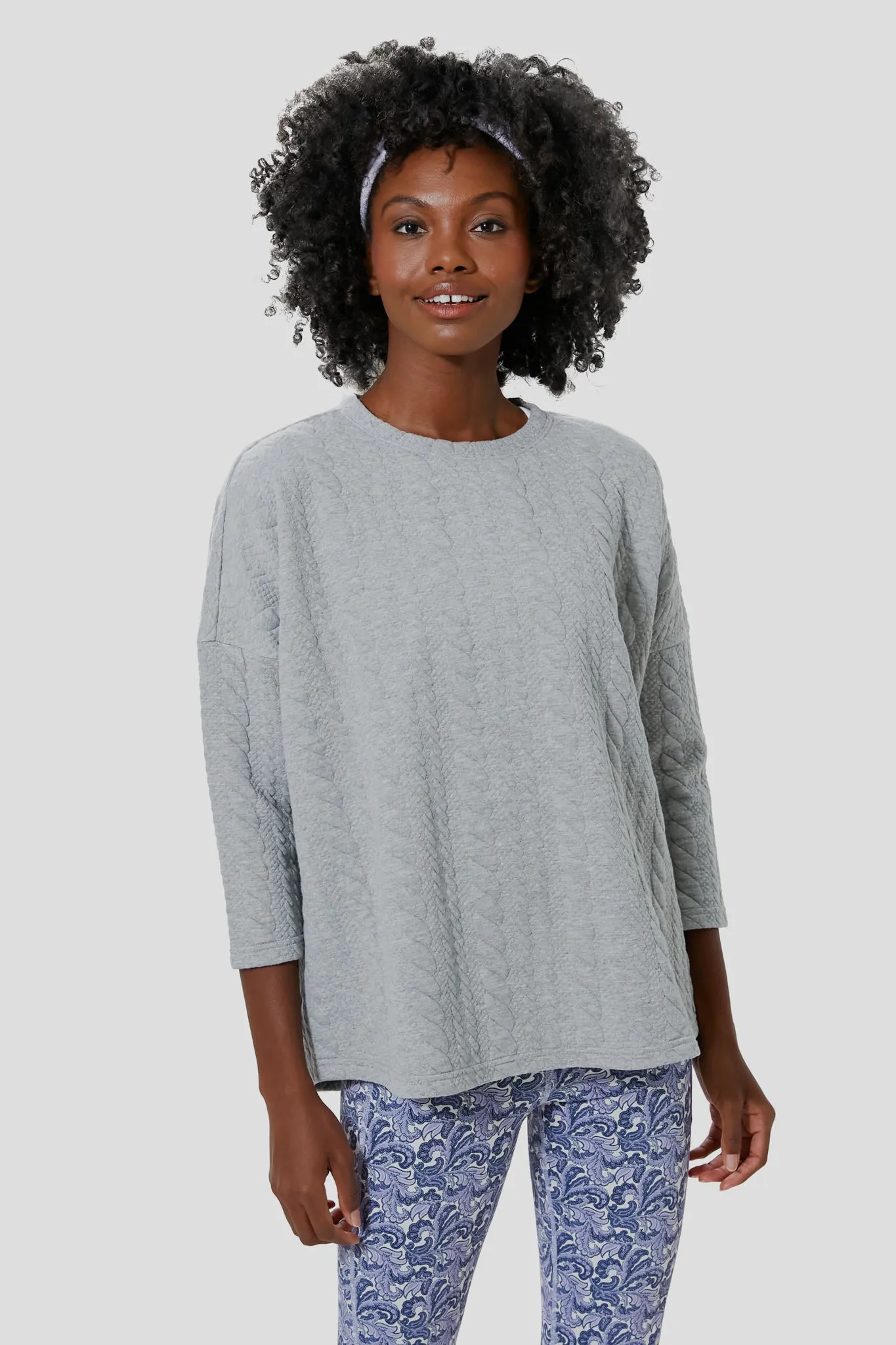 Gray Cable Ally Swing Sweatshirt