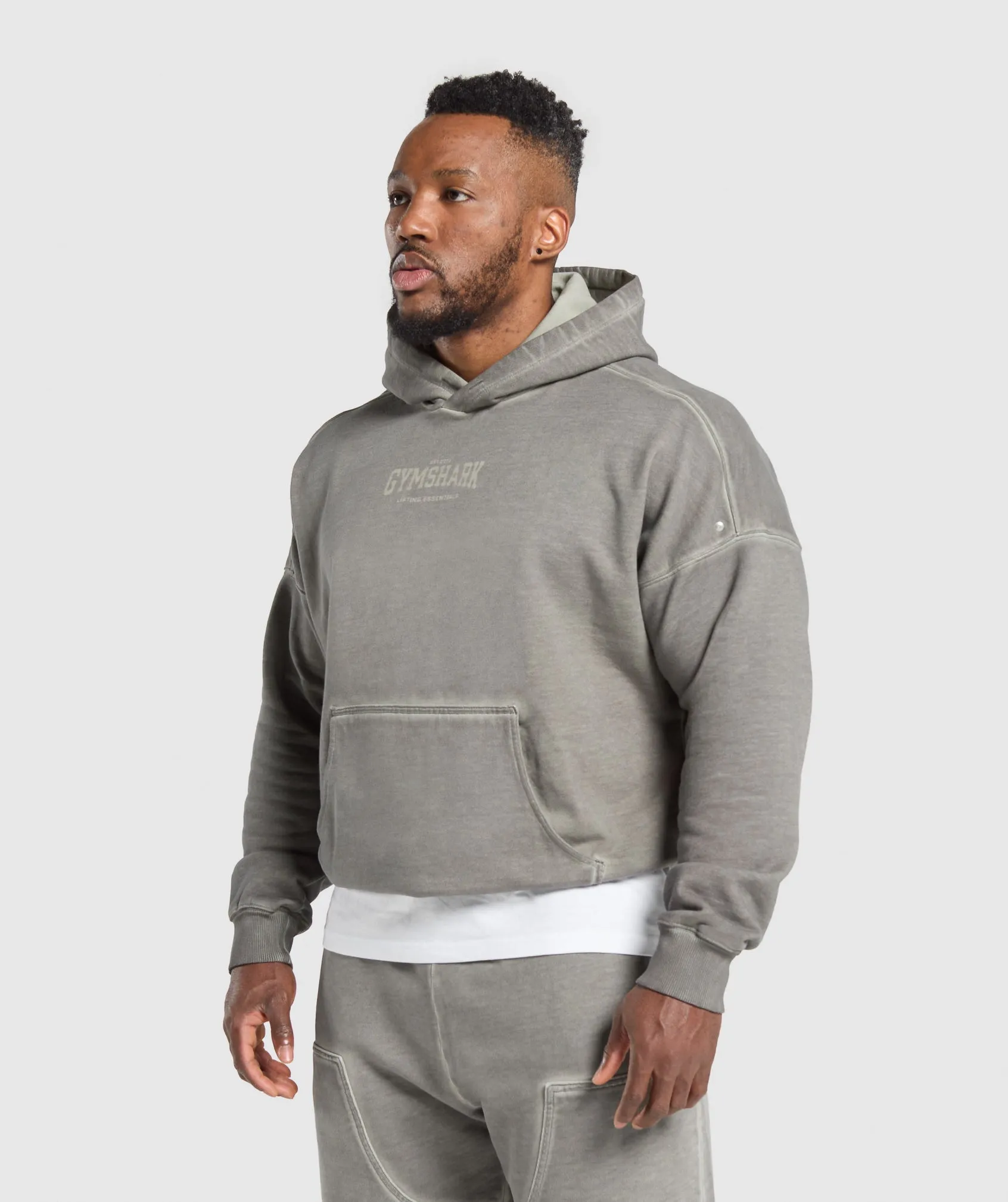 Gymshark Heavyweight Hoodie - Metal Grey/ Asphalt Grey Wash