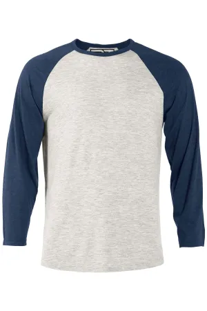 Heather Raglan T-Shirt - Oatmeal & Navy