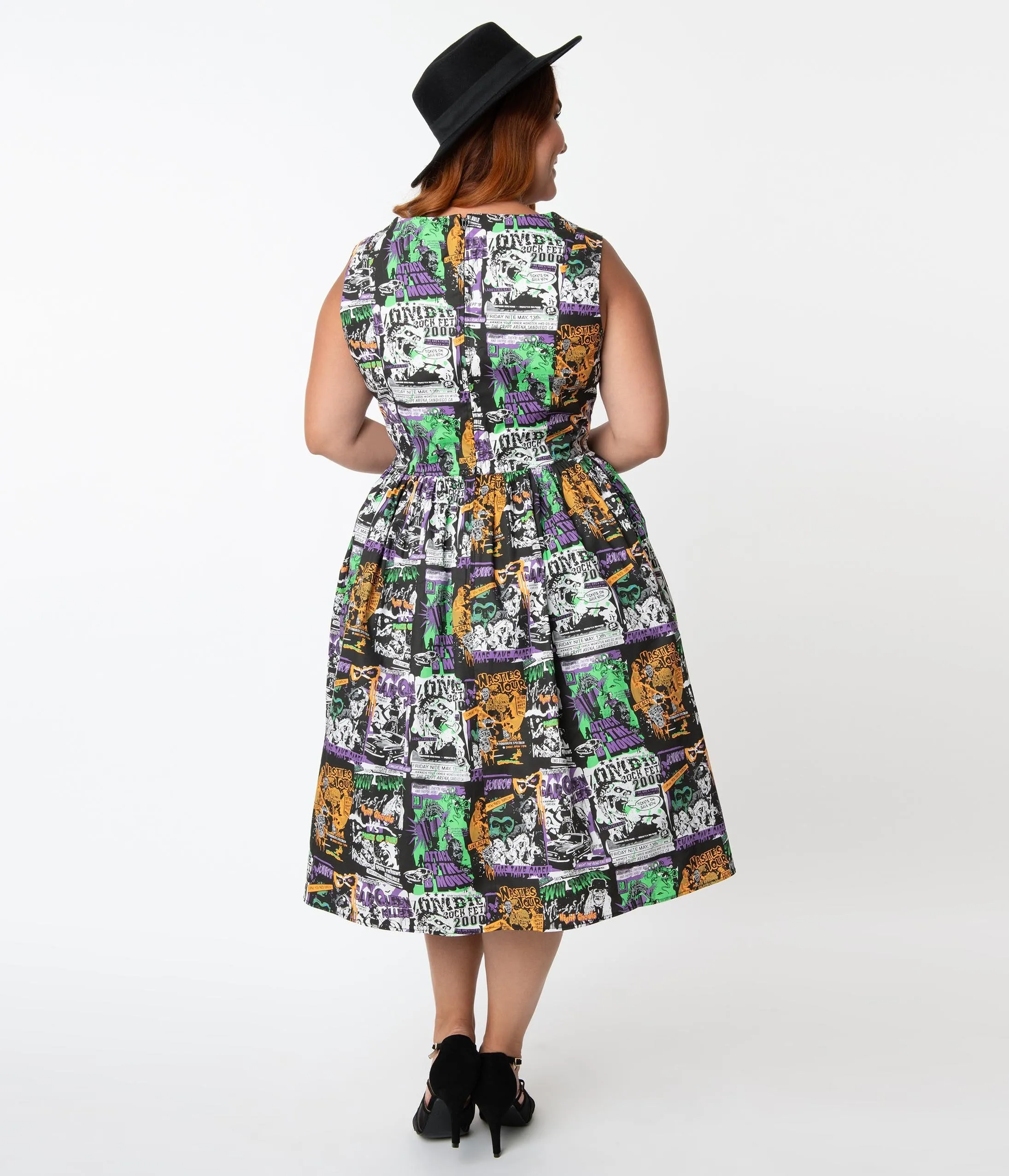 Hell Bunny Plus Size 1950s Be Afraid Swing Dress