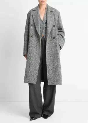 Herringbone Double Breasted Coat