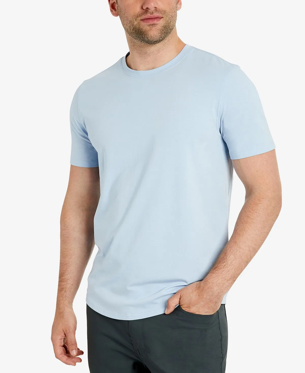 Kenneth Cole Men's Crew Neck Sports T-Shirt, Light Blue