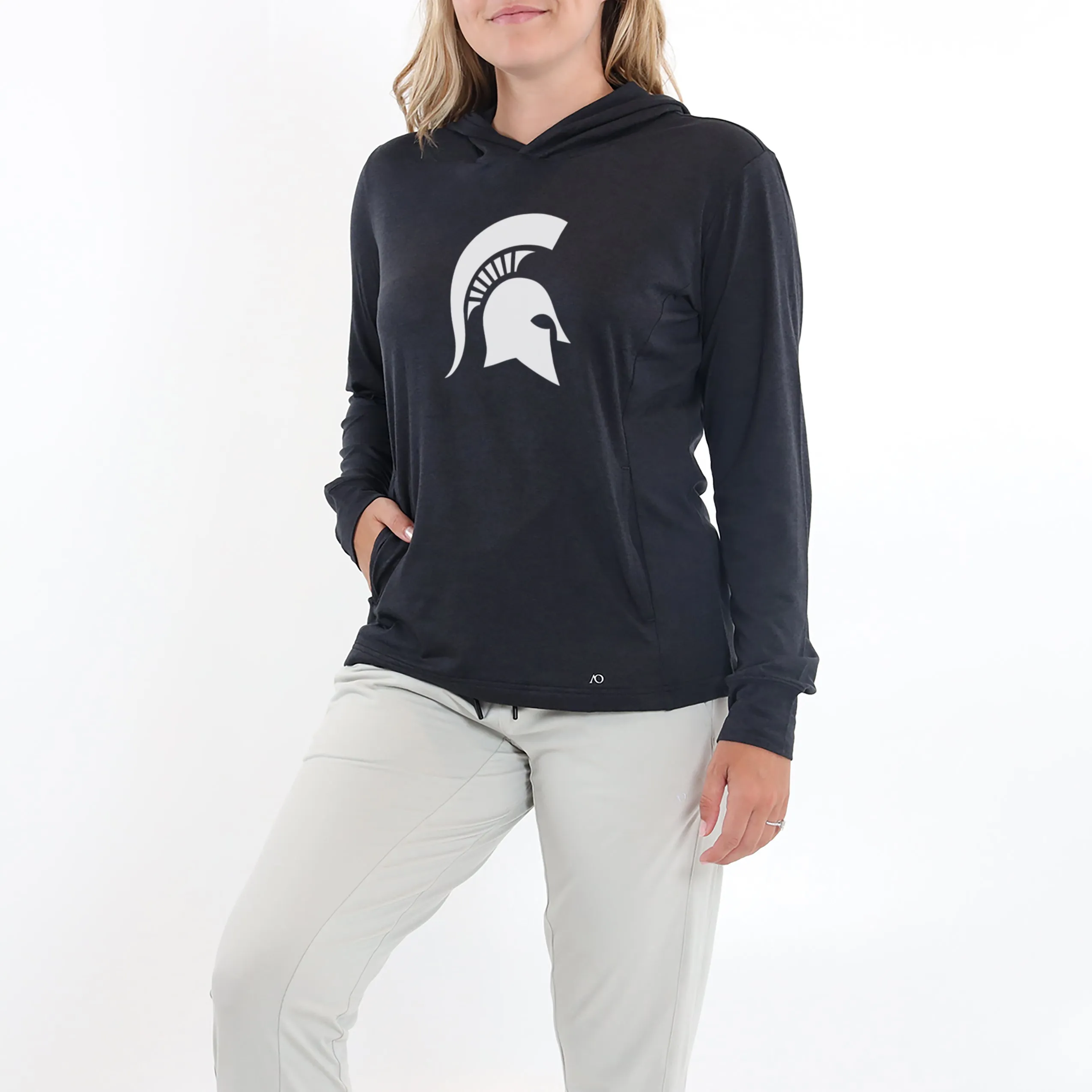 Ladies Blacks Beach Hoodie MSU - Black Heather