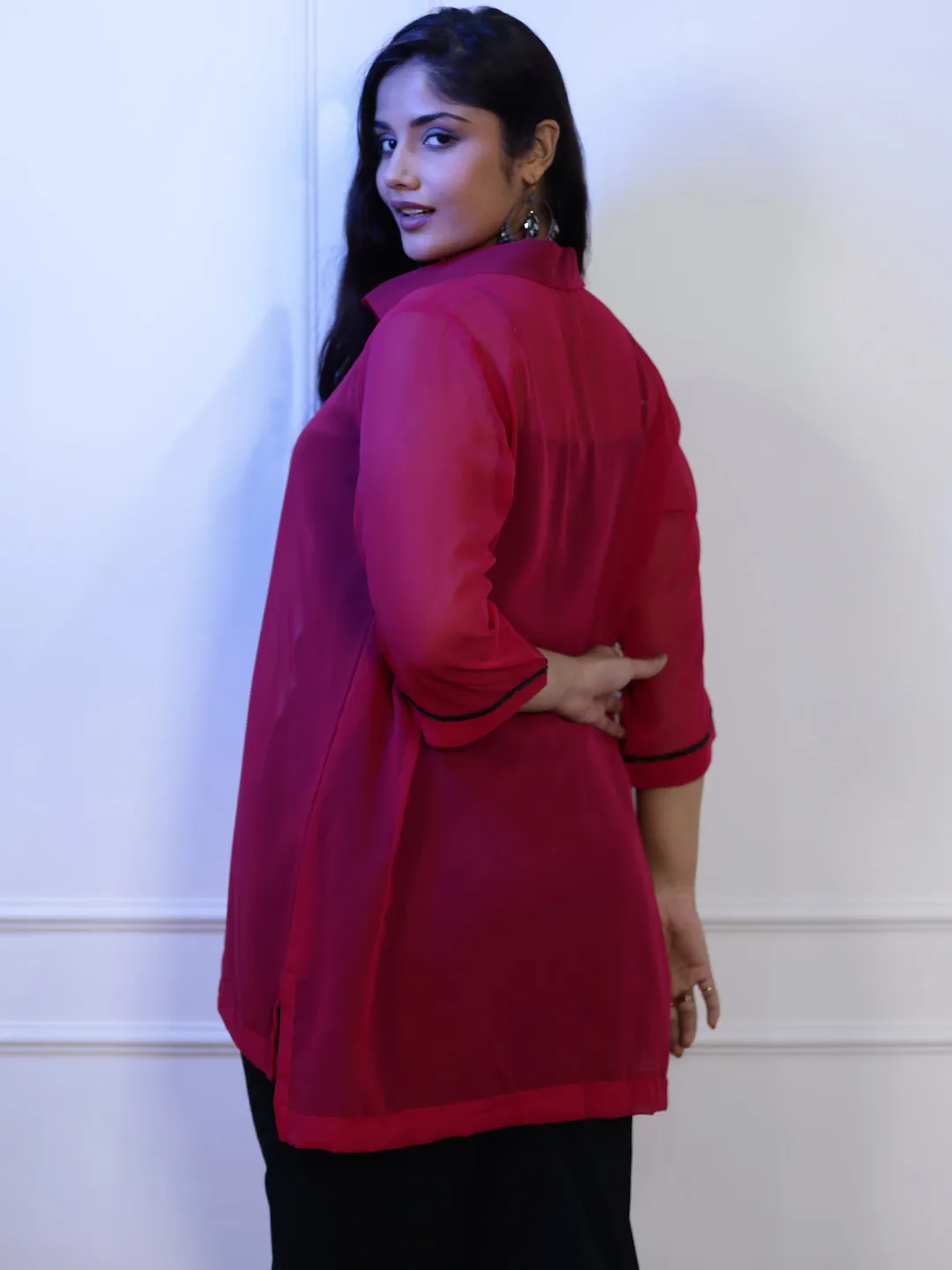 Magenta Georgette ShirtTop