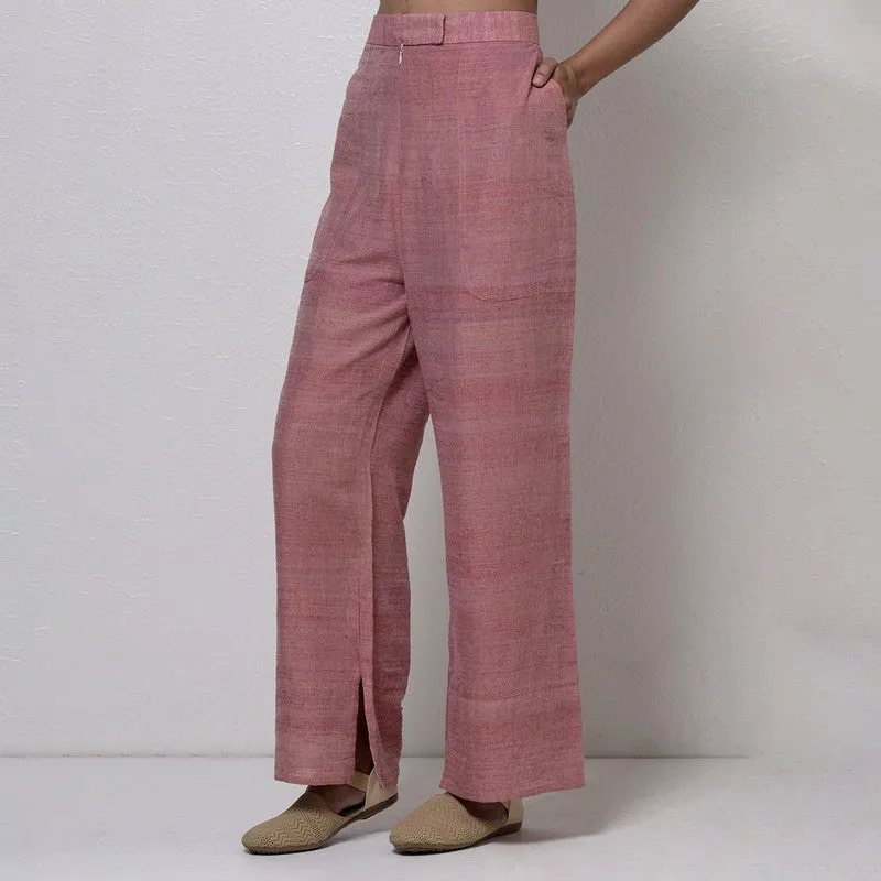 Matka Silk Trouser For Women | Well Fitted | Peach