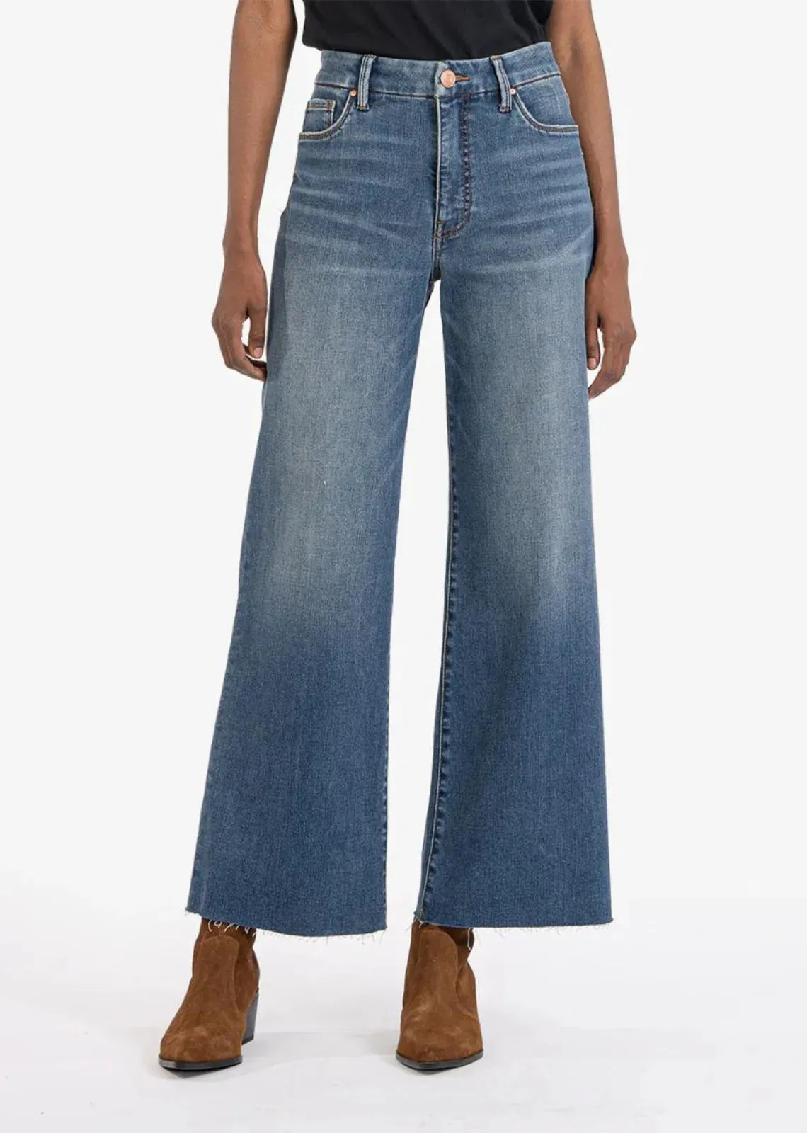 Meg High Rise Wide Leg Raw Hem Jeans