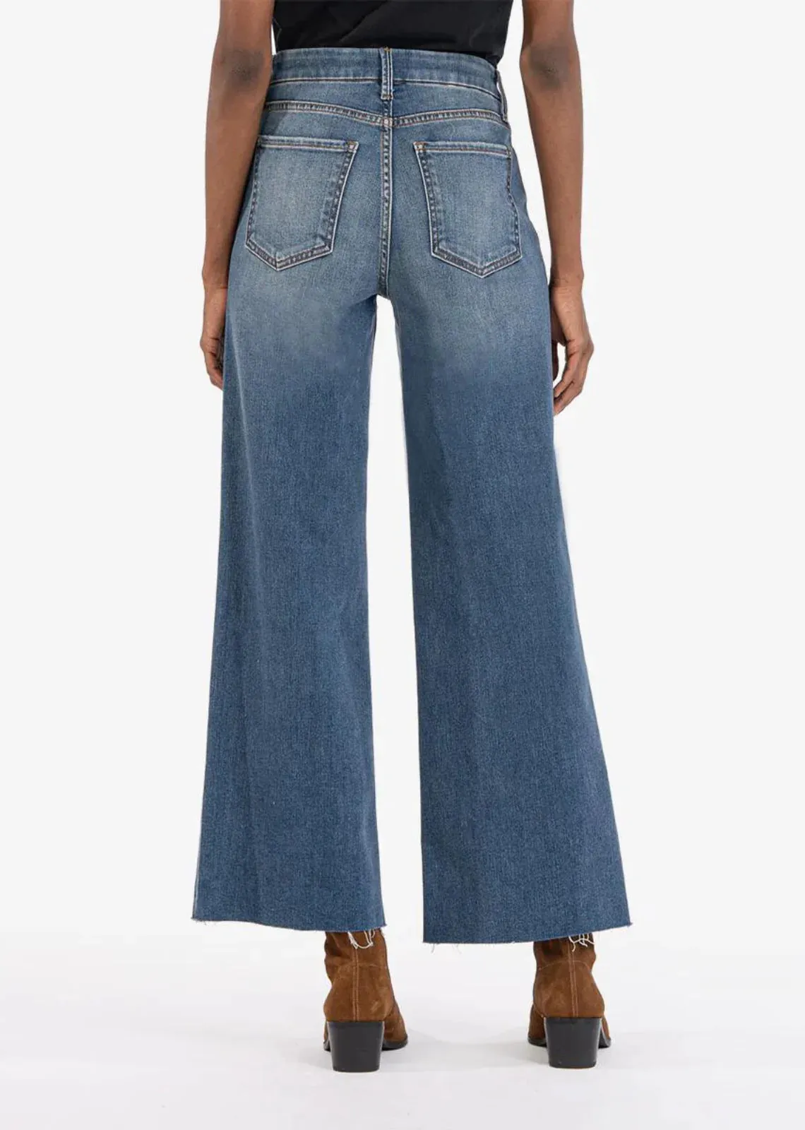 Meg High Rise Wide Leg Raw Hem Jeans