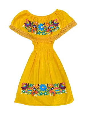 Mexican Girl Florecitas Dress Yellow