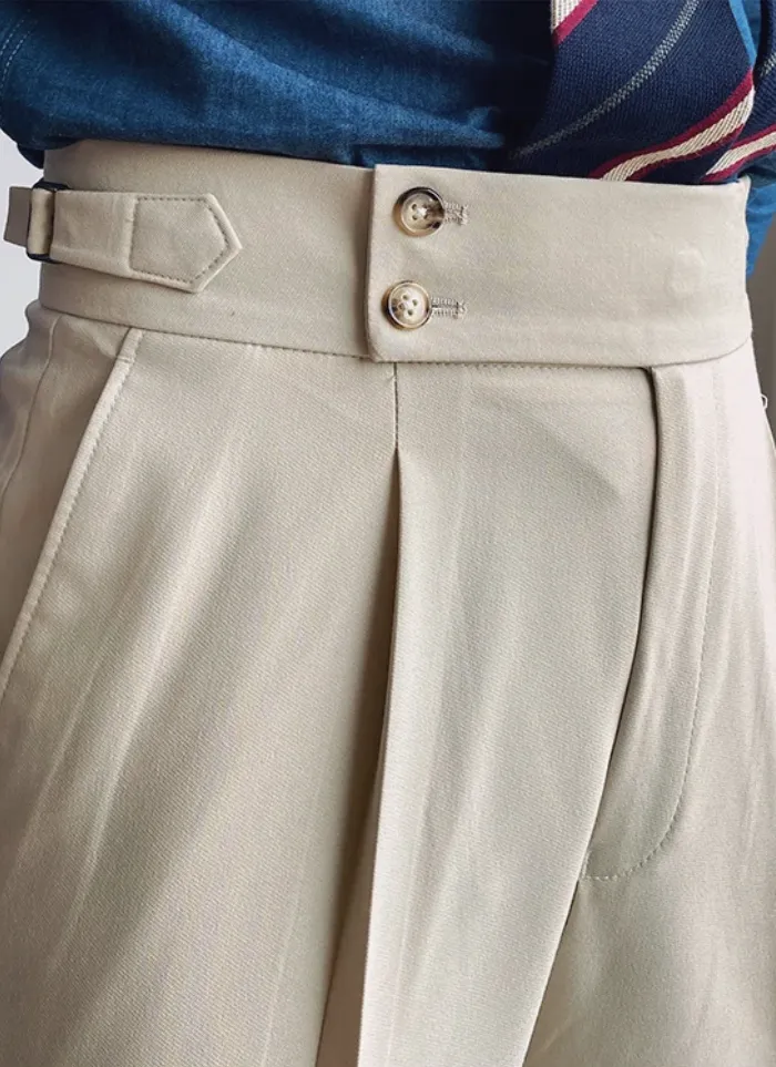 Mid-High Waist Italian Trousers - Ivory