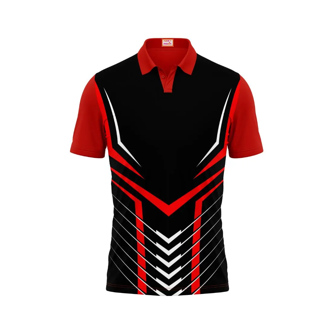 Next Print Customized Polo Neck Red Jersey NPTS87