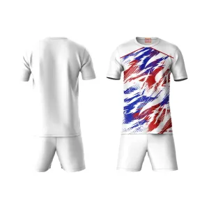 Next Print Round neck jersey white with shorts NPTS105