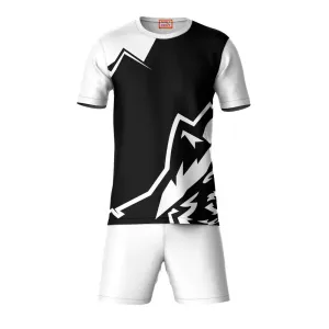 Next Print Round neck jersey white with shorts NPTS139