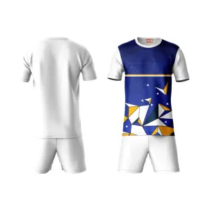 Next Print Round neck jersey white with shorts NPTS99