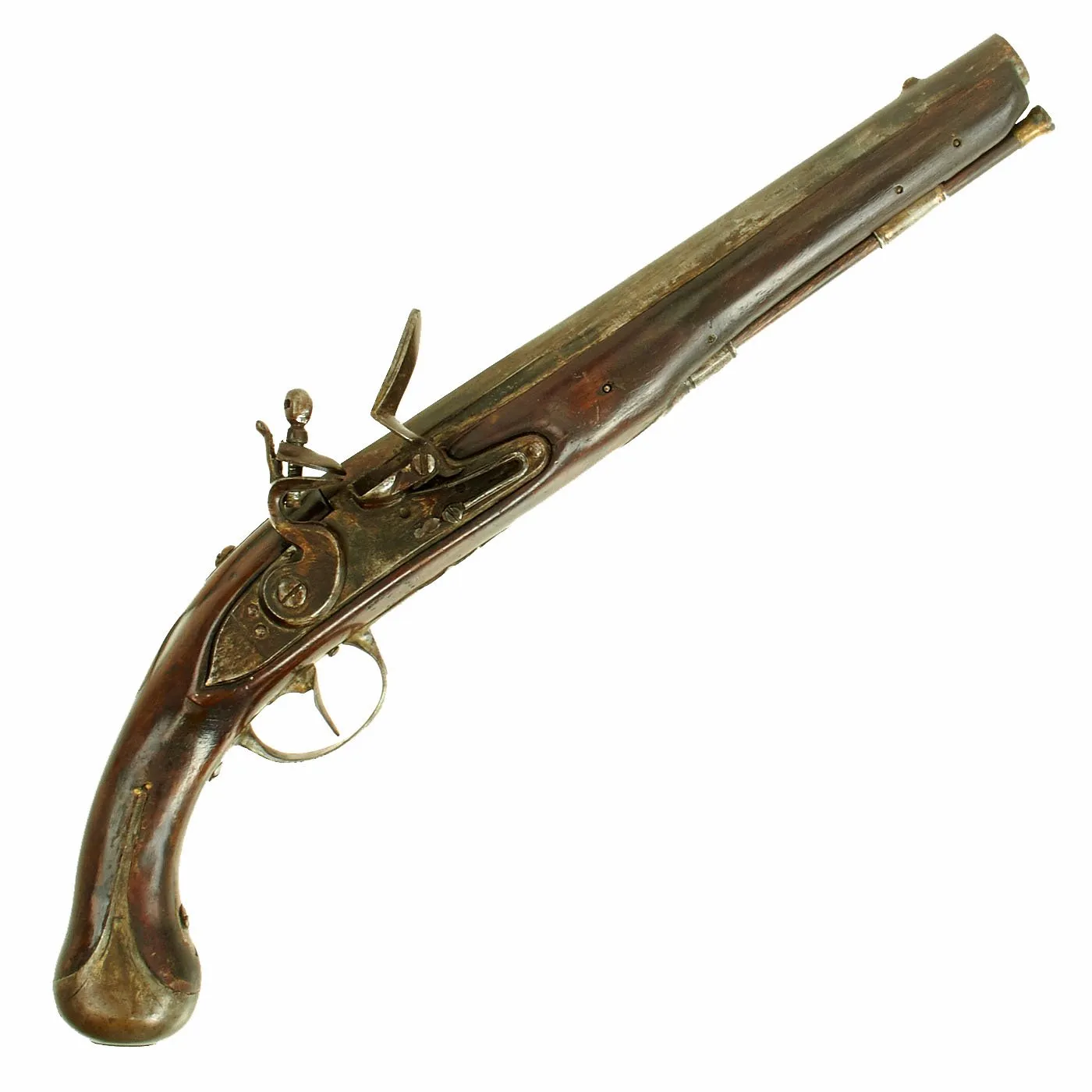 Original Revolutionary War Era Iron Mounted Germanic Flintlock Dragoon Pistol circa 1770