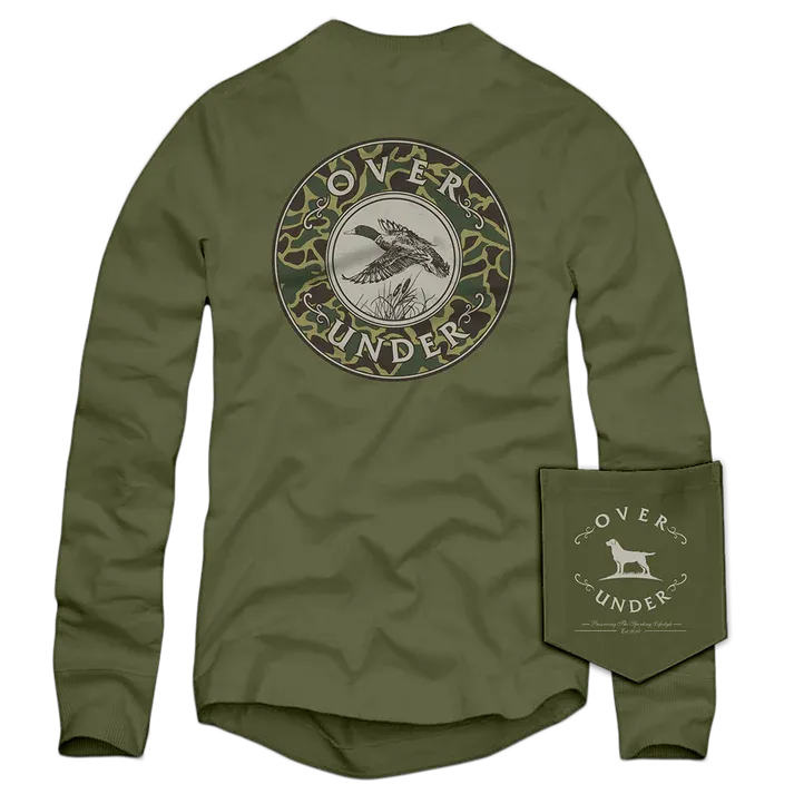 Over Under Long Sleeve Mallard Shoot II T-Shirt in Moss