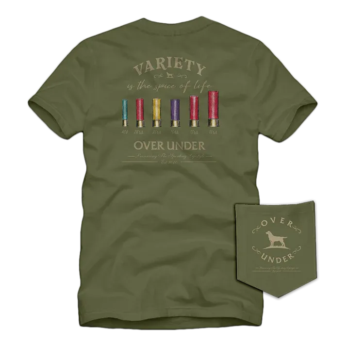 Over Under Short Sleeve Shotgun Variety T-Shirt in Moss