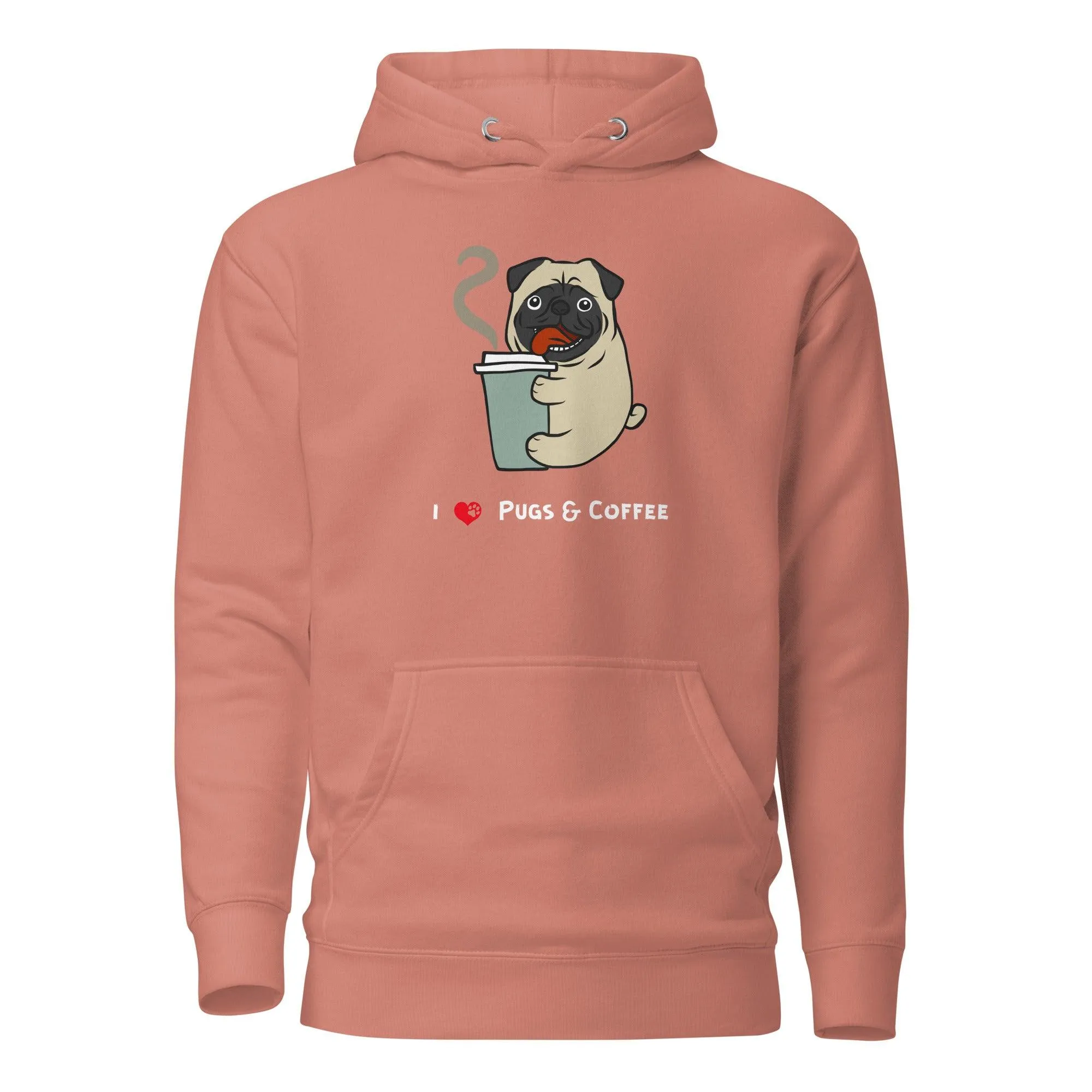 Pugs & Coffee Lover Premium Cotton Hoodie