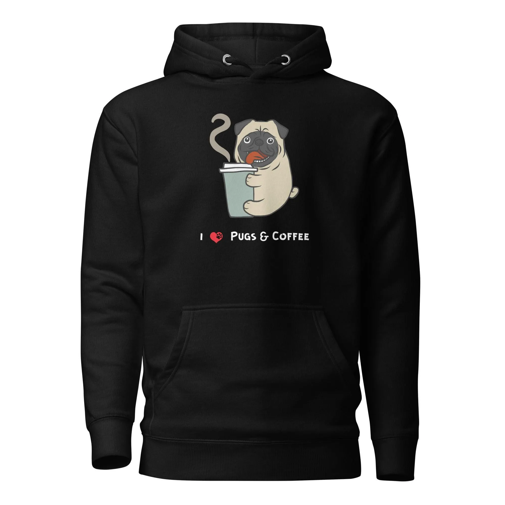 Pugs & Coffee Lover Premium Cotton Hoodie