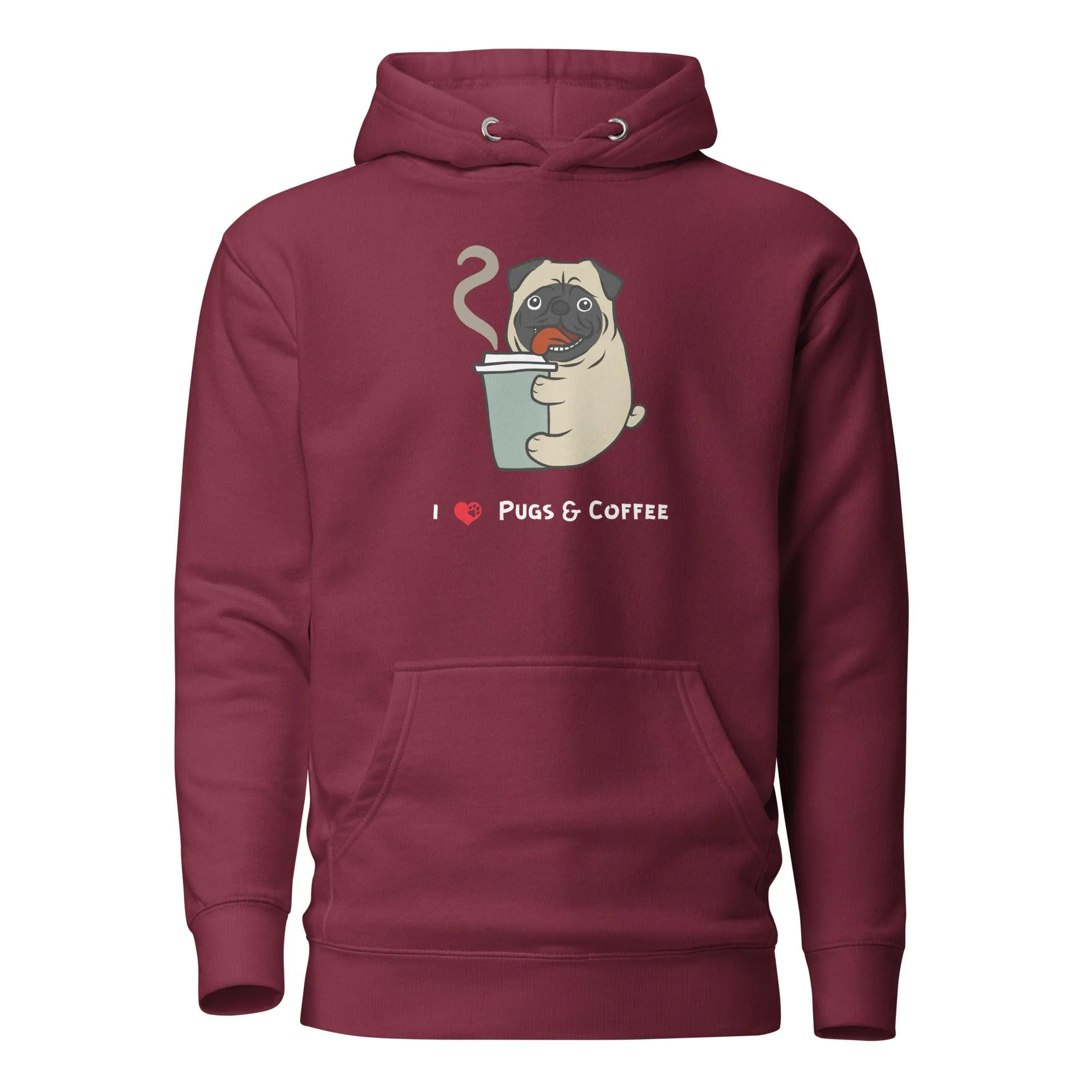 Pugs & Coffee Lover Premium Cotton Hoodie