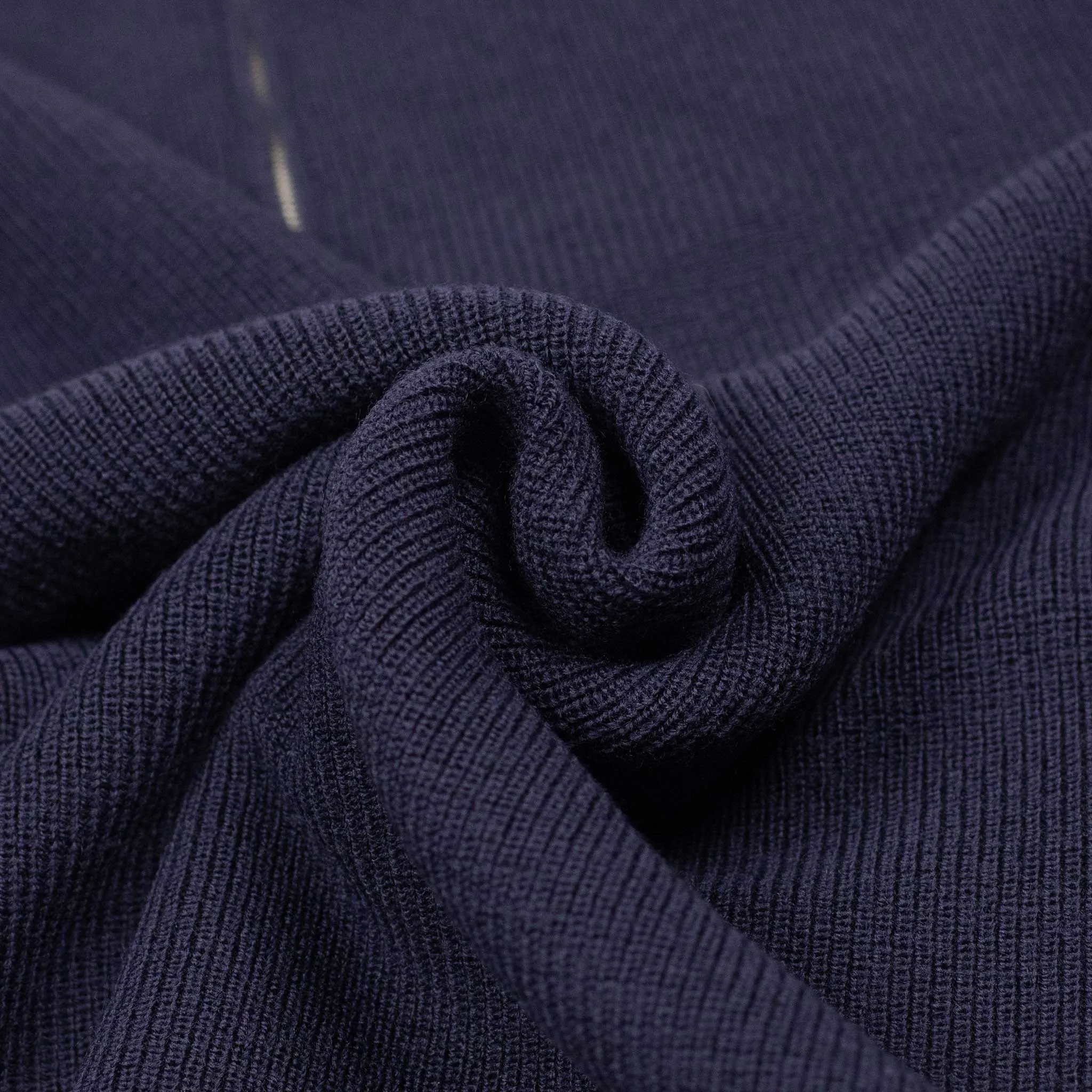 Quarter-zip sweater in Blue ribbed merino wool