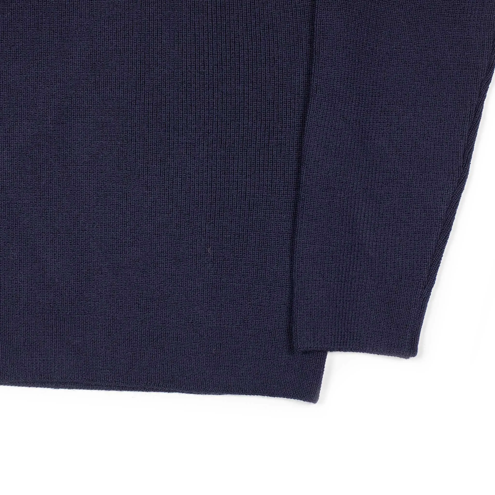 Quarter-zip sweater in Blue ribbed merino wool