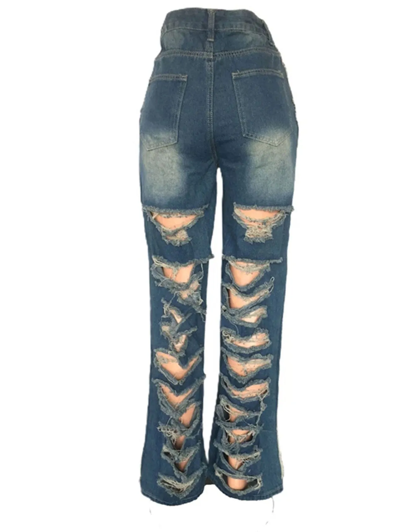 Rihanna Fenty Blue Ripped Jeans