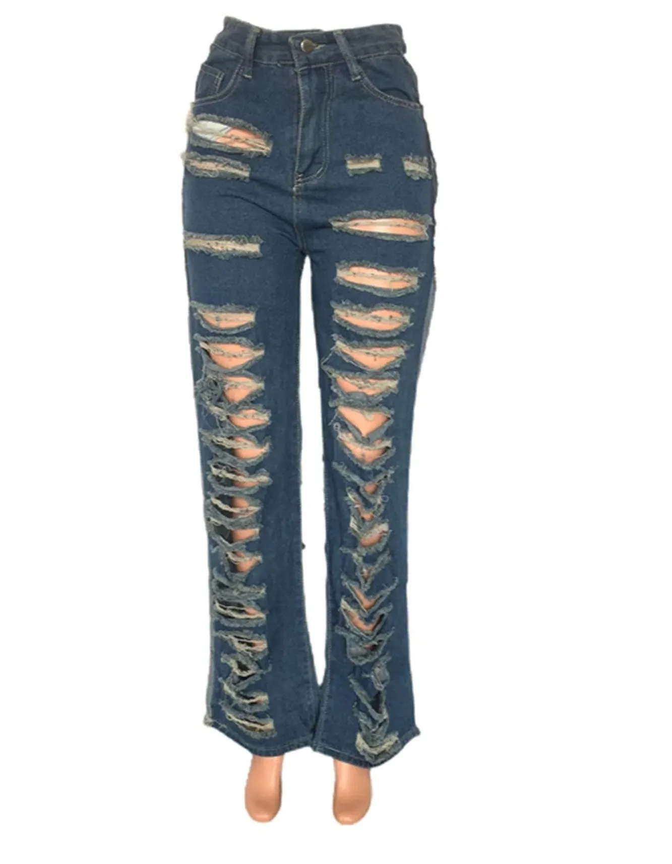 Rihanna Fenty Blue Ripped Jeans