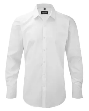 Russell Collection Mens Stretch Shirt Long Sleeved - 960M