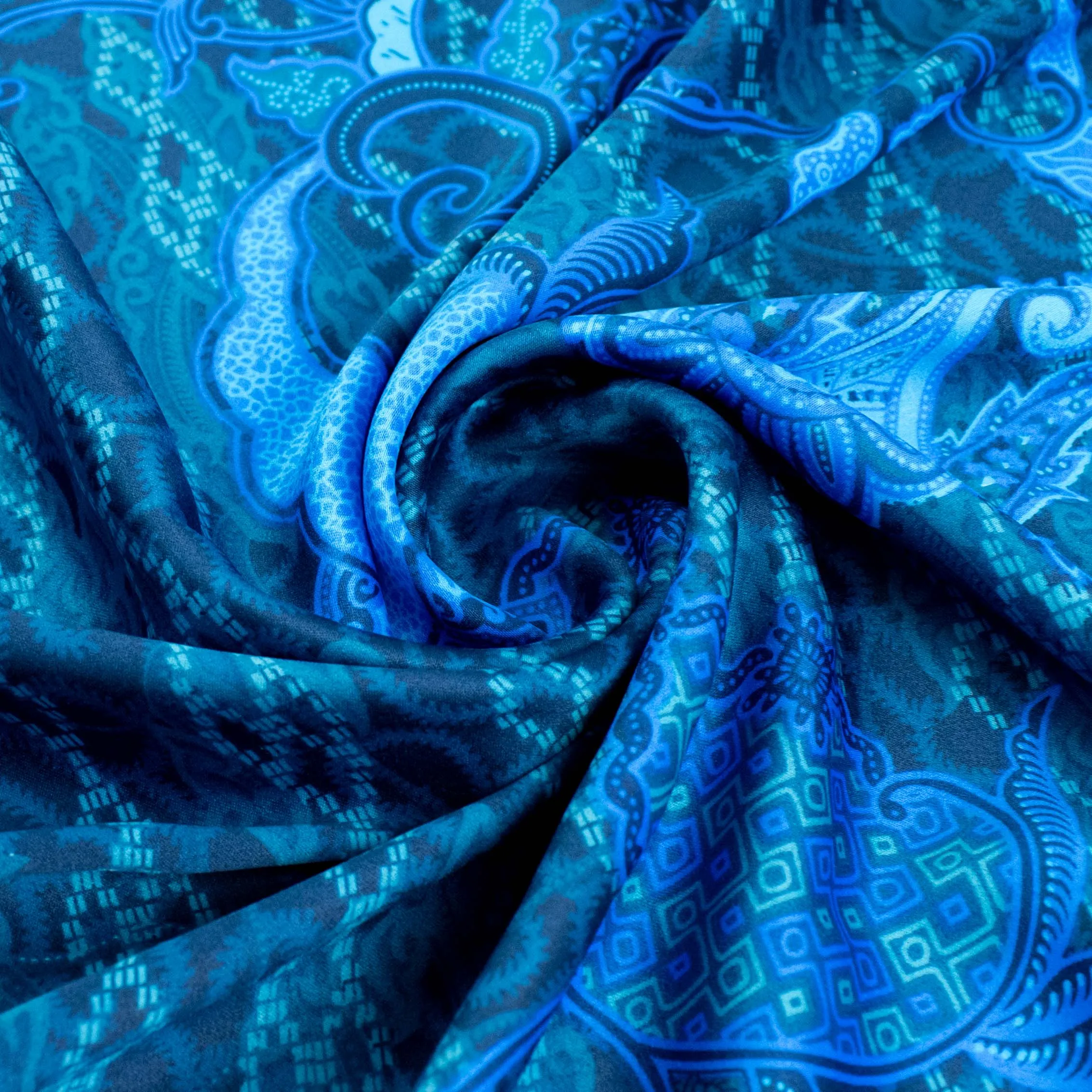 Sand Wash Prints Design-640 Blue Paisley & Geometry