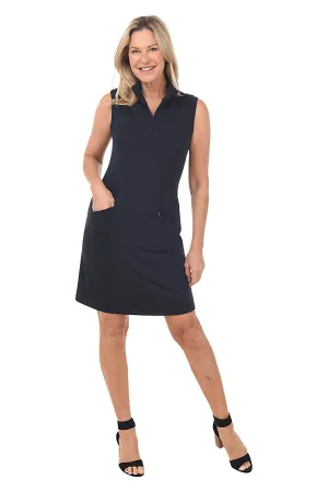 Solid UPF50  Sleeveless Zip Dress