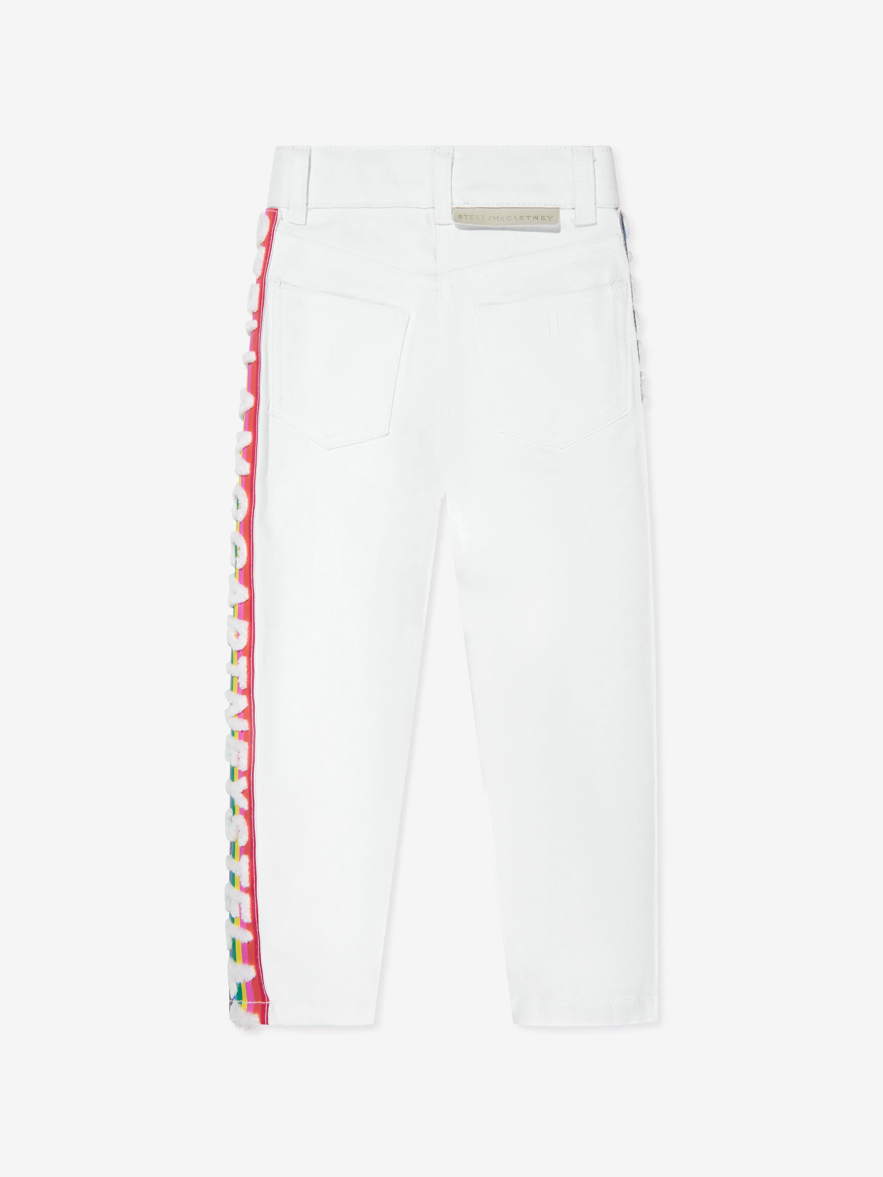 Stella McCartney Girls Logo Trim Jeans in White