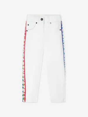 Stella McCartney Girls Logo Trim Jeans in White