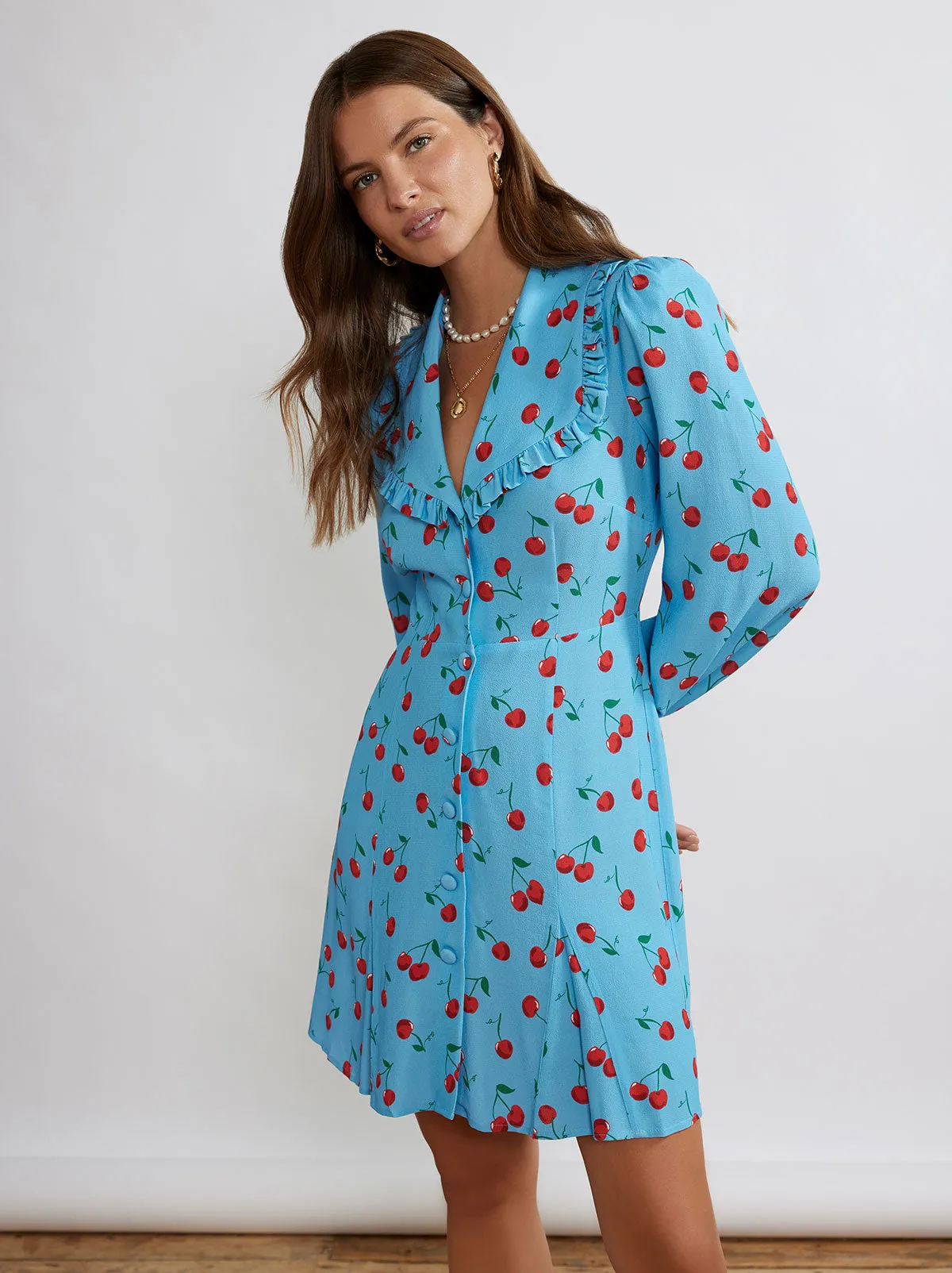 Tabitha Blue Cherry Mini Dress