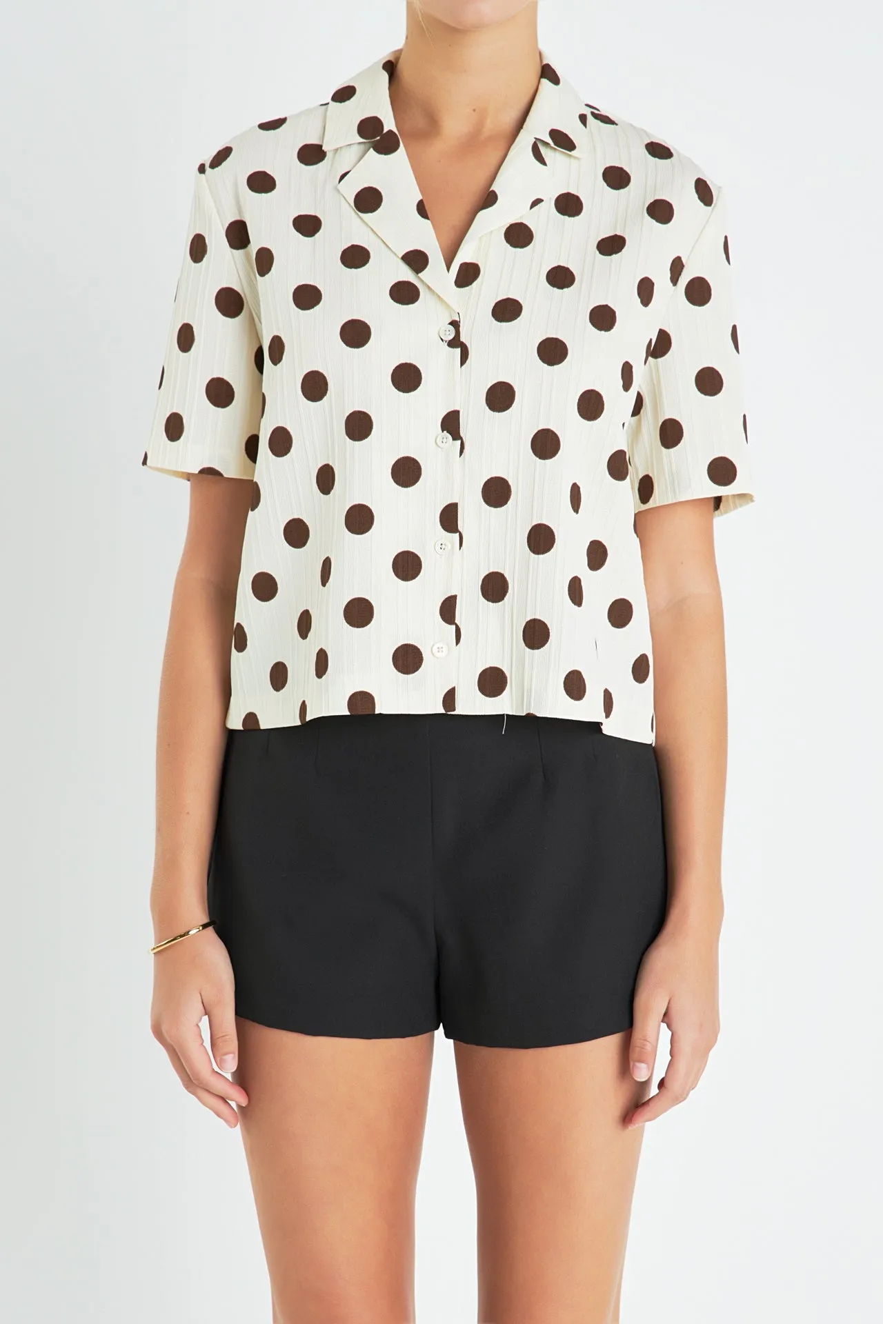 Textured Dots Short Sleeves Shirts